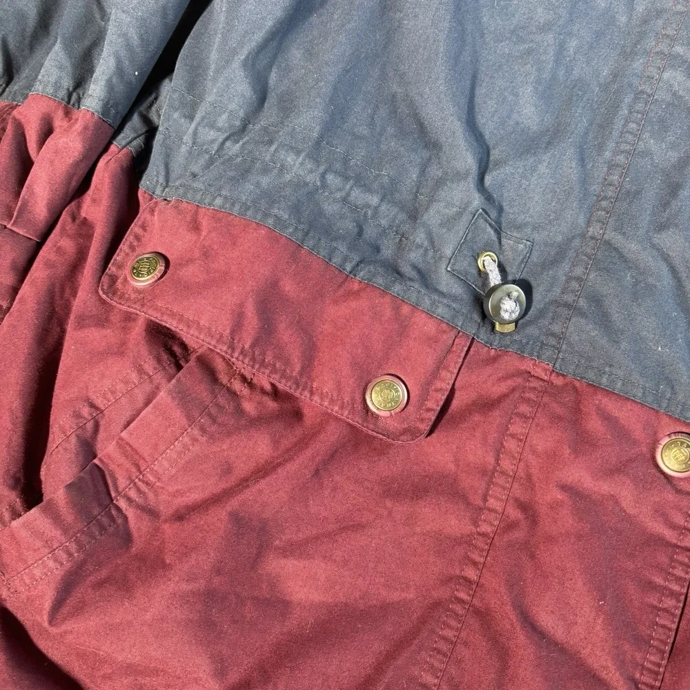 Vintage Pacific Trail Jacket Mens Xl Burgundy Navy Colorblock‎ Fleece Line 90's